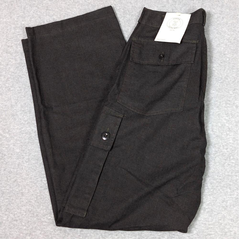 Urban Renewal Cargo Pants Women's 29 x30 Mid Rise Wide Leg Gorpcore Gray